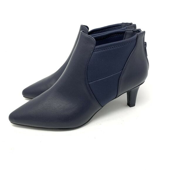 Easy Street Saint Faux Leather Ankle Boot Navy 10W - Picture 6 of 7
